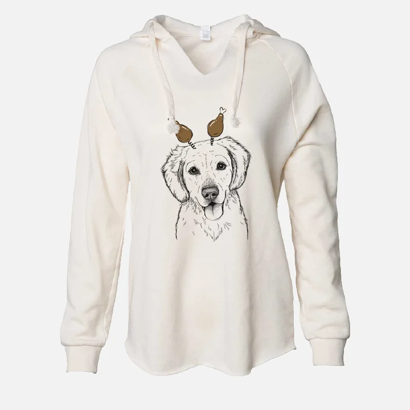 Thanksgiving Bojo the Golden Retriever - Cali Wave Hooded Sweatshirt Hoodie with Lace Feminine Delicate Thanksgiving Bojo the Golden Retriever - Cali Wave Hooded Sweatshirt Hoodie with Lace Feminine Delicate