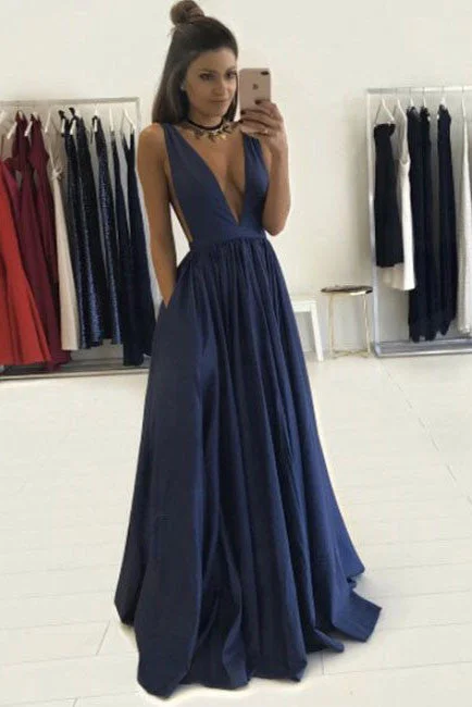 Sexy Deep V-neck Long A Line Prom Dresses Graduation Party Dress For Teens OK101 Tunics Handmade artisanal Sexy Deep V-neck Long A Line Prom Dresses Graduation Party Dress For Teens OK101 Tunics Handmade artisanal