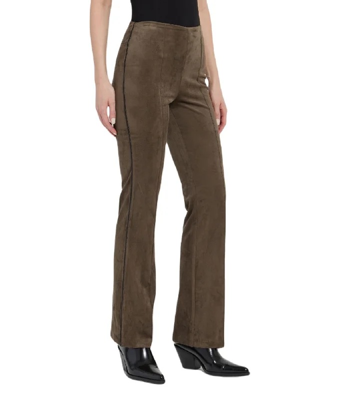 Elysse Suede Pant Green Smoke Soft Stretch Leggings