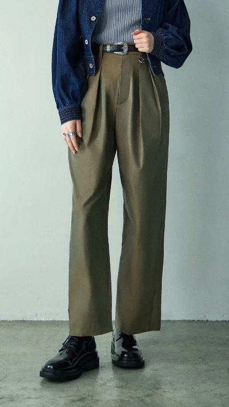 Ladies Buckle Wide Leg Pants Casual Lounge Pants