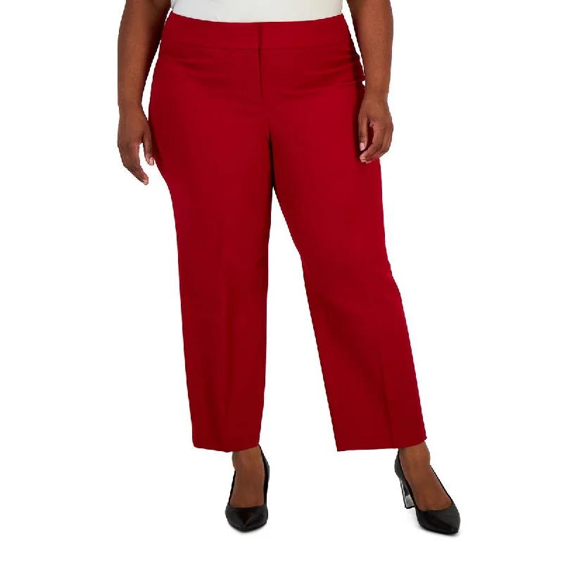 Kasper Womens Plus Slim Ankle Dress Pants Lightweight Linen Pants