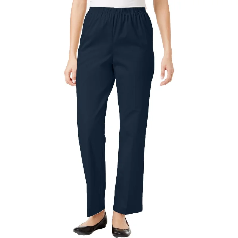 Alfred Dunner Womens Solid Stretch Casual Pants Casual Sweatpants Style