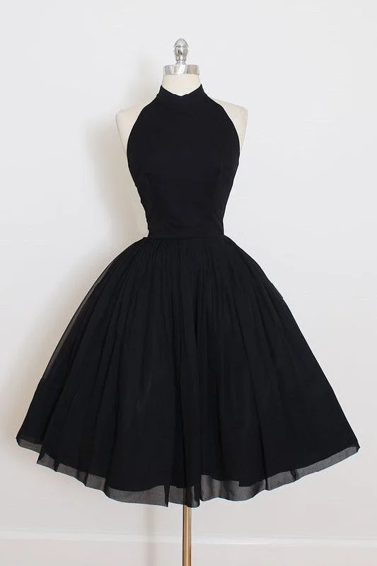new Custom Made Tulle Prom Dress,Halter Backless Black Homecoming Dresses,Short Party Dress OK290 empire Waist empire new Custom Made Tulle Prom Dress,Halter Backless Black Homecoming Dresses,Short Party Dress OK290 empire Waist empire