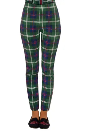 GripeLess Pull On Pant | Middleton Plaid Green Cozy Full-Length Pants