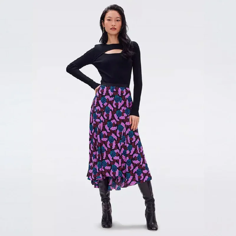 Debra Skirt in Huge Autumn Berries Pink low waist skirt