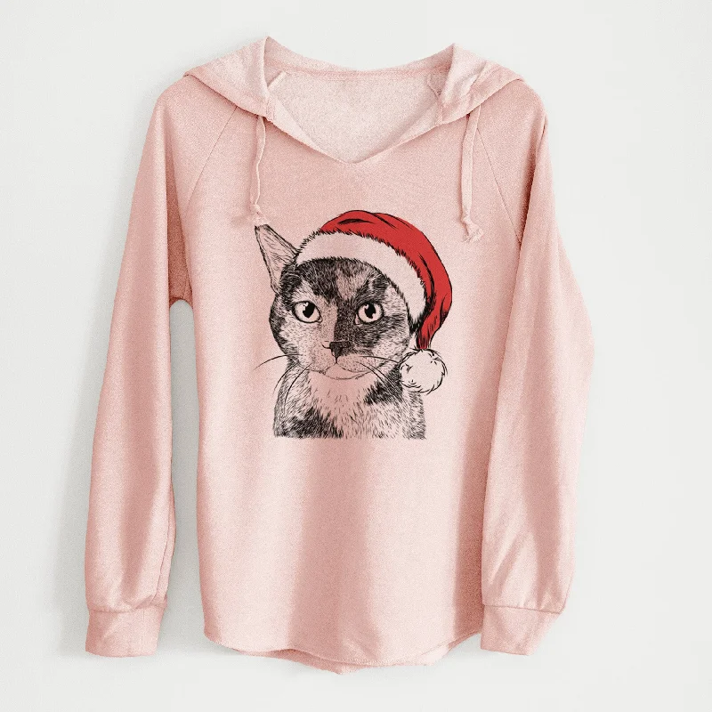 Santa Spooky Kitty the Tortoiseshell Cat - Cali Wave Hooded Sweatshirt Hoodie with Rolled Sleeves Casual Relaxed Santa Spooky Kitty the Tortoiseshell Cat - Cali Wave Hooded Sweatshirt Hoodie with Rolled Sleeves Casual Relaxed