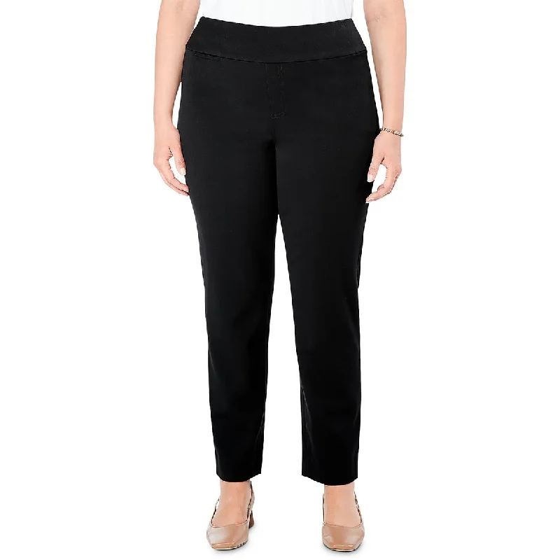 Nic + Zoe Womens Plus Work It Solid Cable Knit Straight Leg Pants High-Waist Jeans