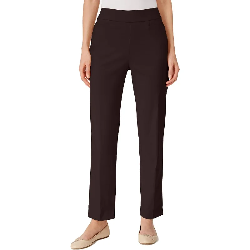 Alfred Dunner Womens Petites High Rise Stretch Ankle Pants Comfortable Fleece Pants