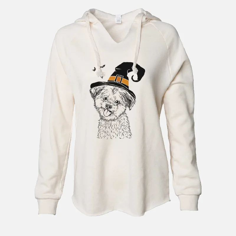Witch Puff the Malshi - Cali Wave Hooded Sweatshirt Hoodie with Thumb Holes Functional Cozy Witch Puff the Malshi - Cali Wave Hooded Sweatshirt Hoodie with Thumb Holes Functional Cozy