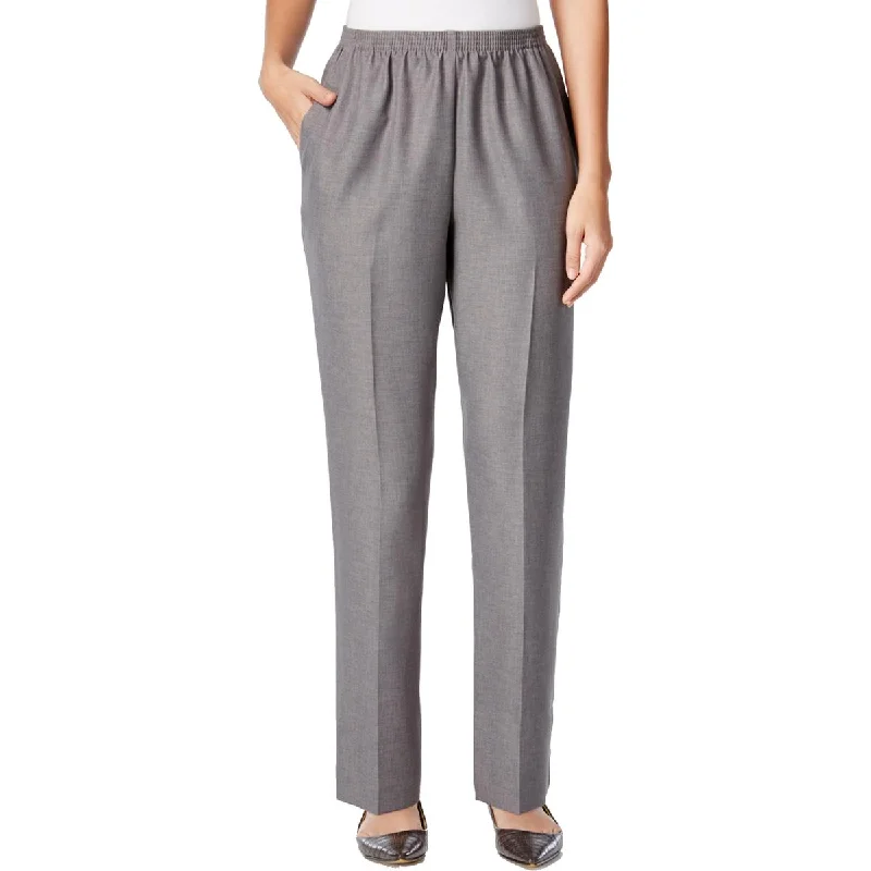 Alfred Dunner Womens Solid Pocketed Dress Pants Trendy Palazzo Pants