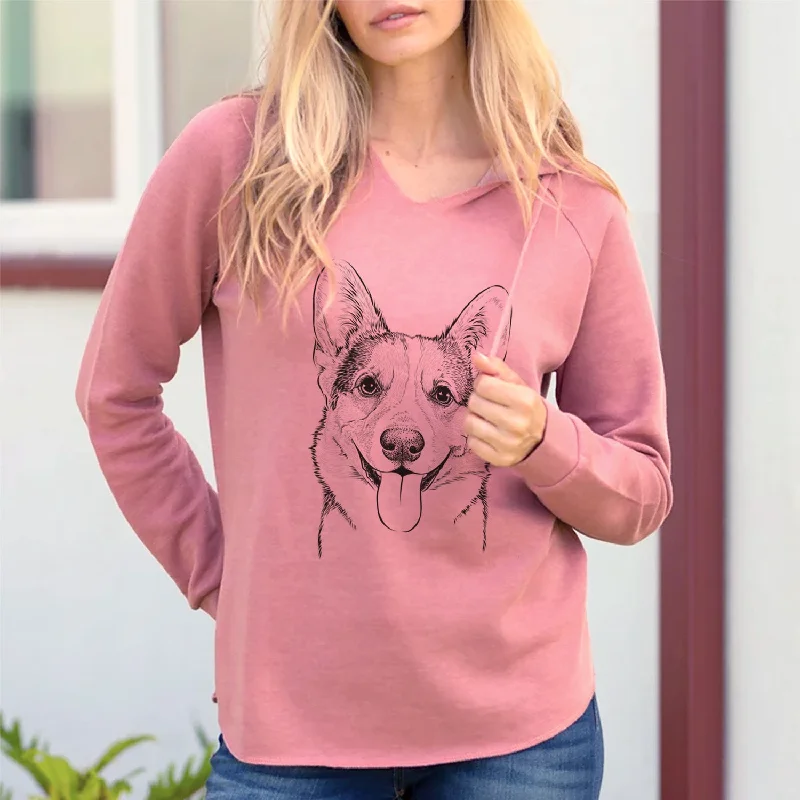 Bare Loki the Corgi - Cali Wave Hooded Sweatshirt Graphic Hoodie Design Print