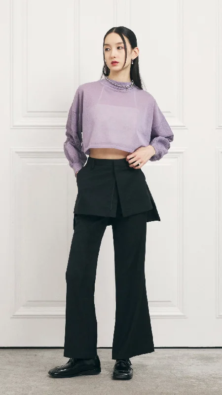 2-in-1 Flared Pants Formal Slim Pants