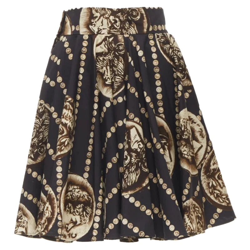 Dolce & Gabbana Antique Roman Medallion coin cotton skirt lace skirt intricate