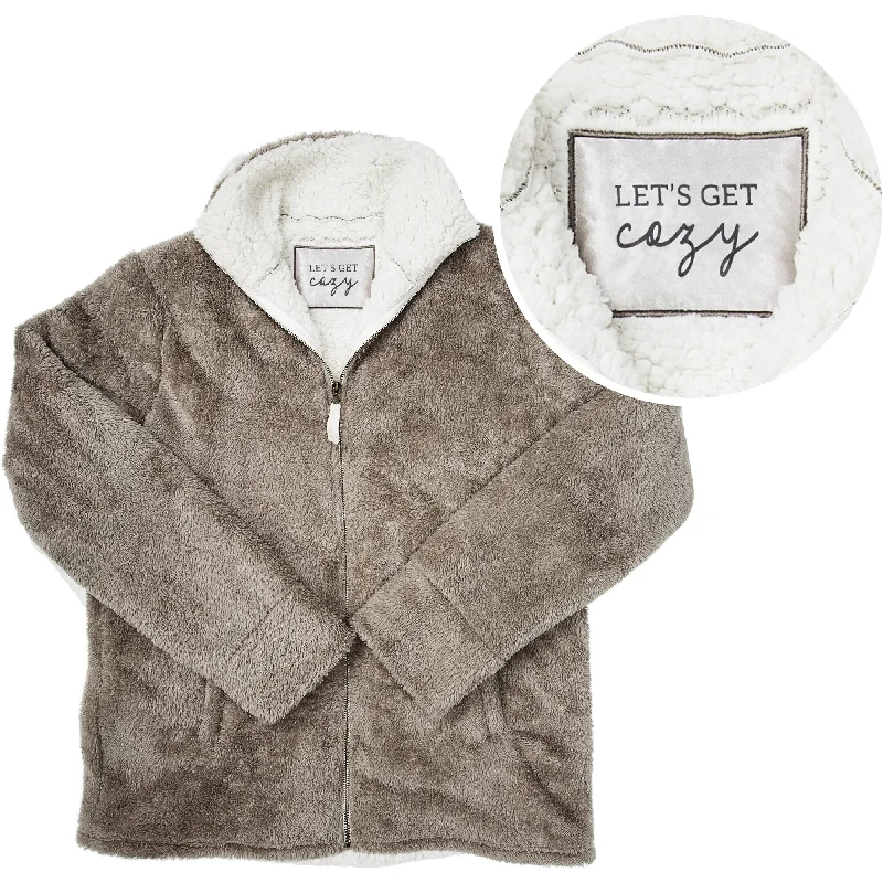 Cozy Unisex Fleece Full Zip Sweatshirt Hoodie with Hem Ribbing Snug Secure