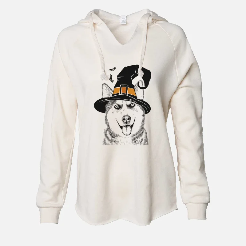 Witch Sesi the Siberian Husky - Cali Wave Hooded Sweatshirt Hoodie with Monochrome Minimalist Simple Witch Sesi the Siberian Husky - Cali Wave Hooded Sweatshirt Hoodie with Monochrome Minimalist Simple