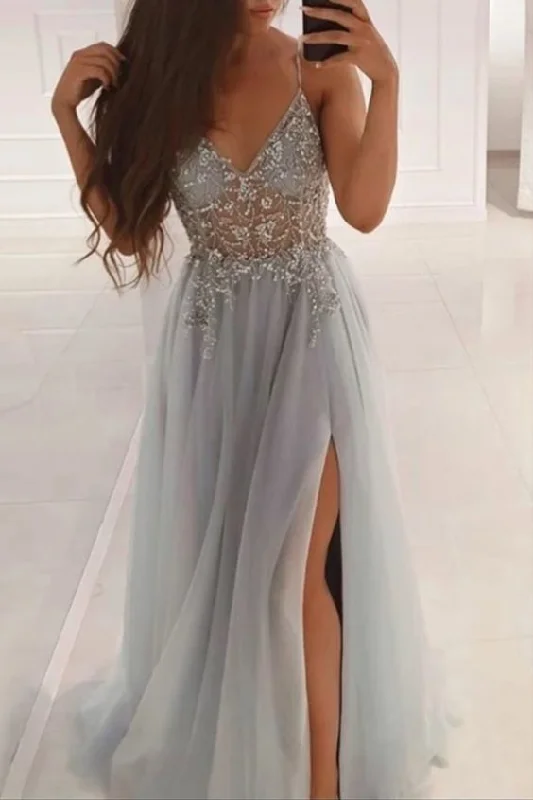 Sexy Prom Dress with Slit 2021, Formal Dress, Evening Dress, Dance Dresses, Graduation Party Dress Tunics Chic fashionable Sexy Prom Dress with Slit 2021, Formal Dress, Evening Dress, Dance Dresses, Graduation Party Dress Tunics Chic fashionable