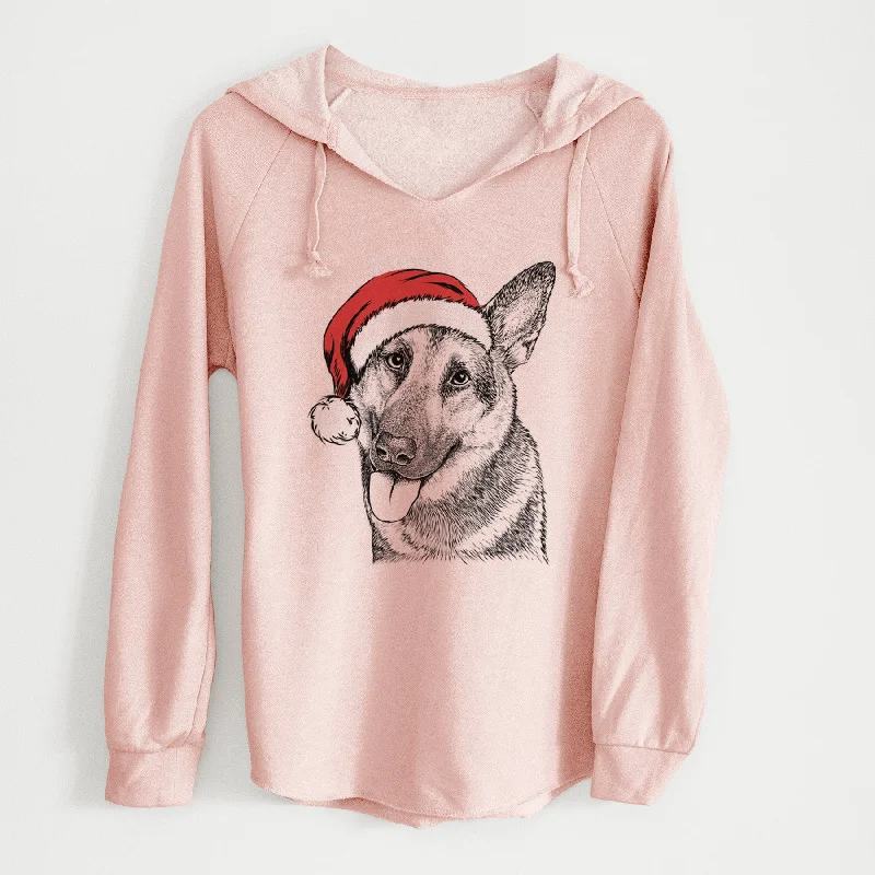 Santa Whitaker the German Shepherd - Cali Wave Hooded Sweatshirt Hoodie with Cropped Fit Short Trendy Santa Whitaker the German Shepherd - Cali Wave Hooded Sweatshirt Hoodie with Cropped Fit Short Trendy