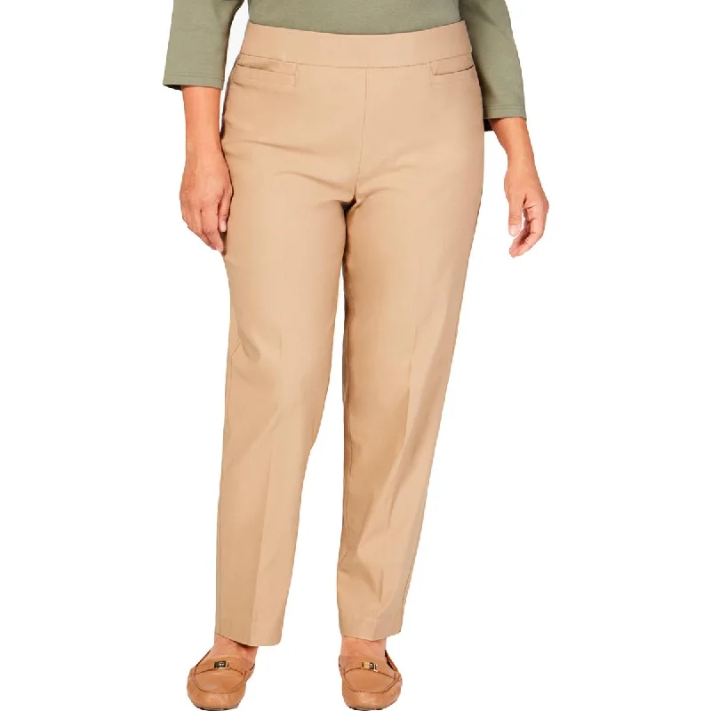 Alfred Dunner Womens Plus Modern Fit High Rise Straight Leg Pants Slim-Fit Leggings