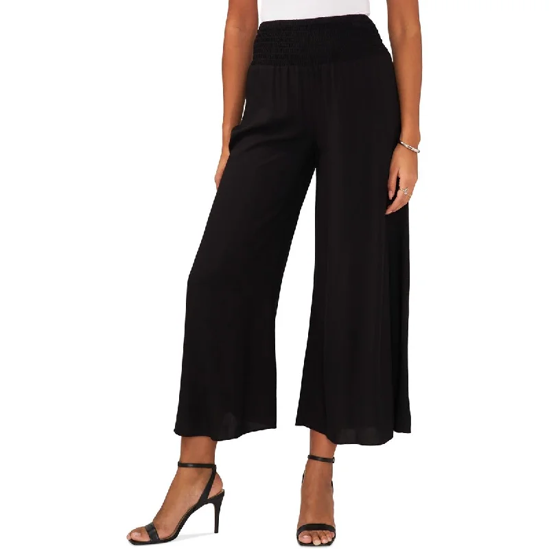 Sam and Jess Womens Smocked Rayon Wide Leg Pants Cozy Jogger Leggings