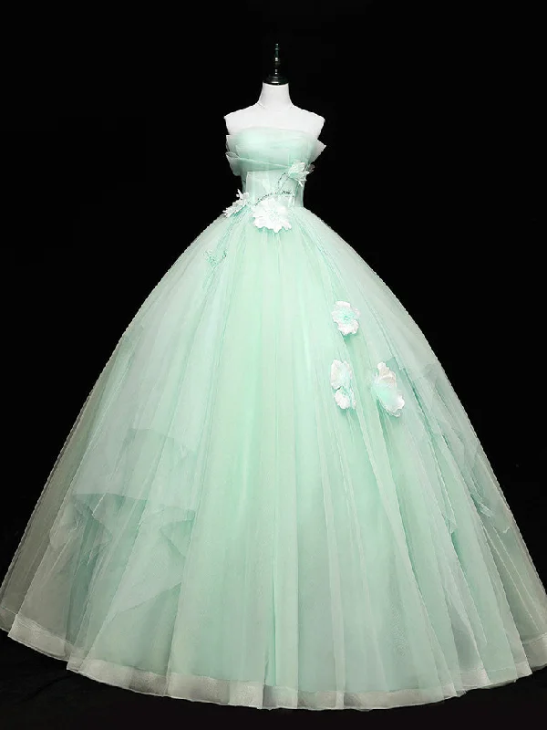 Green Tulle Lace Applique Long Prom Dresses, Green Sweet 16 Dresses Tunics Yoga stretchy Green Tulle Lace Applique Long Prom Dresses, Green Sweet 16 Dresses Tunics Yoga stretchy