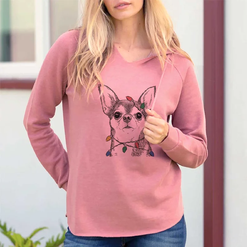 Christmas Lights Baby the Chihuahua - Cali Wave Hooded Sweatshirt Hoodie with Patch Decorative Personalized Christmas Lights Baby the Chihuahua - Cali Wave Hooded Sweatshirt Hoodie with Patch Decorative Personalized