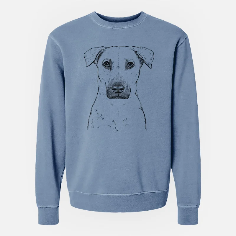 Bare Luna the Black Mouth Cur - Unisex Pigment Dyed Crew Sweatshirt Hoodie with Side Slits Relaxed Casual Bare Luna the Black Mouth Cur - Unisex Pigment Dyed Crew Sweatshirt Hoodie with Side Slits Relaxed Casual