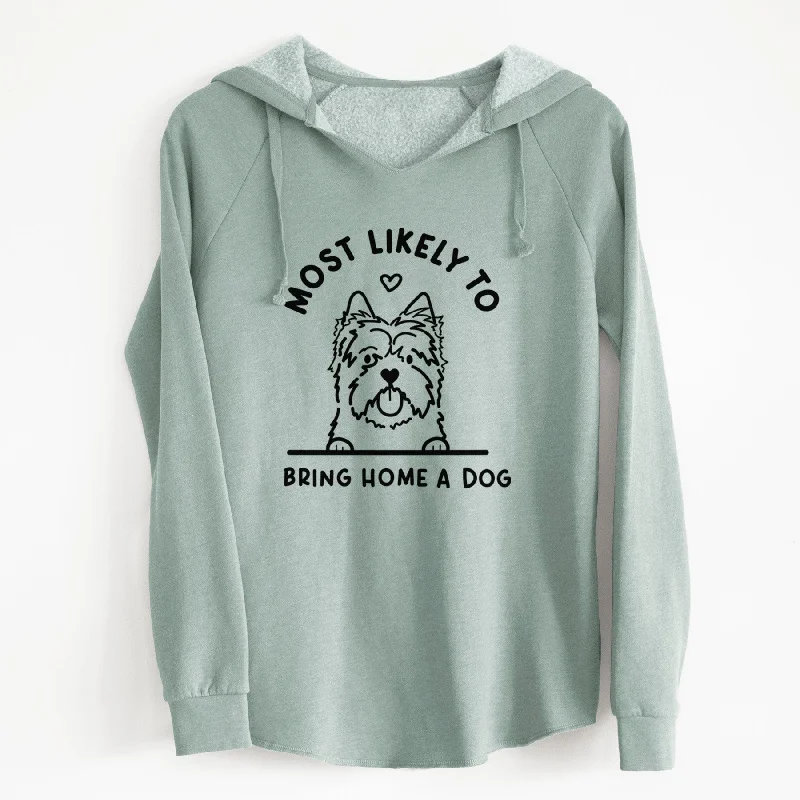 Most Likely to Bring Home a Dog - Cairn Terrier - Cali Wave Hooded Sweatshirt Hoodie with Lace Feminine Delicate Most Likely to Bring Home a Dog - Cairn Terrier - Cali Wave Hooded Sweatshirt Hoodie with Lace Feminine Delicate