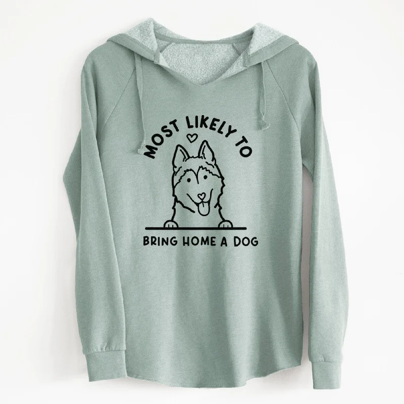 Most Likely to Bring Home a Dog - Siberian Husky - Cali Wave Hooded Sweatshirt Hoodie with Sequins Glamorous Eye-catching Most Likely to Bring Home a Dog - Siberian Husky - Cali Wave Hooded Sweatshirt Hoodie with Sequins Glamorous Eye-catching