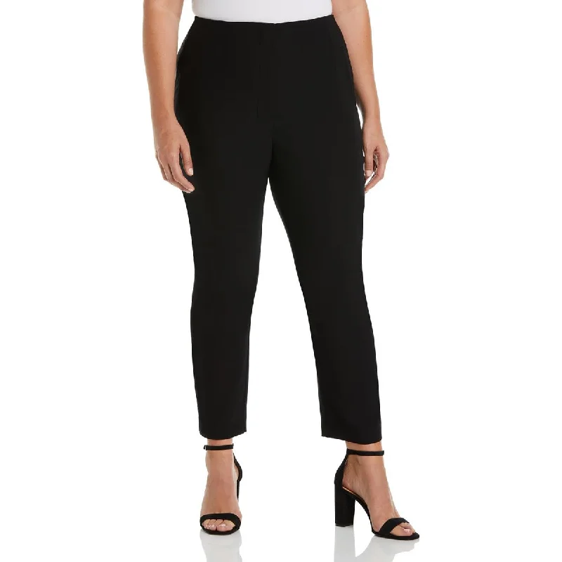 Ella Rafaella Womens Plus High Rise Ankle Straight Leg Pants Casual Track Pants