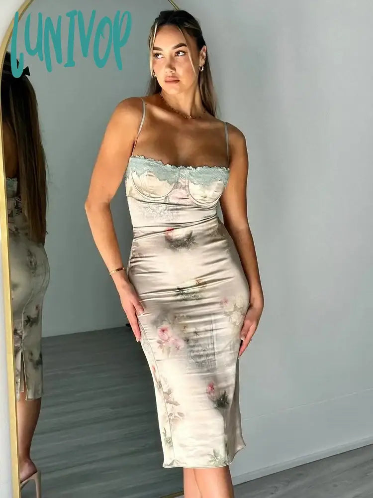 Lunivop Elegant Summer Spaghetti Strap Bodycon Dress Sexy Floral Printing Birthday Party Dresses Midi Women Dress High-Low Hemline Casual Lunivop Elegant Summer Spaghetti Strap Bodycon Dress Sexy Floral Printing Birthday Party Dresses Midi Women Dress High-Low Hemline Casual