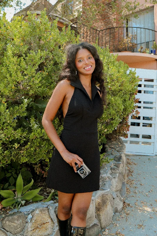 Cecilia Mini-Dress in Black Shift Classic Vintage