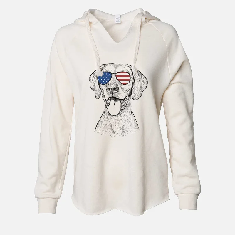 USA Harper the Vizsla - Cali Wave Hooded Sweatshirt Hoodie with Full-Zip Functional Layering USA Harper the Vizsla - Cali Wave Hooded Sweatshirt Hoodie with Full-Zip Functional Layering