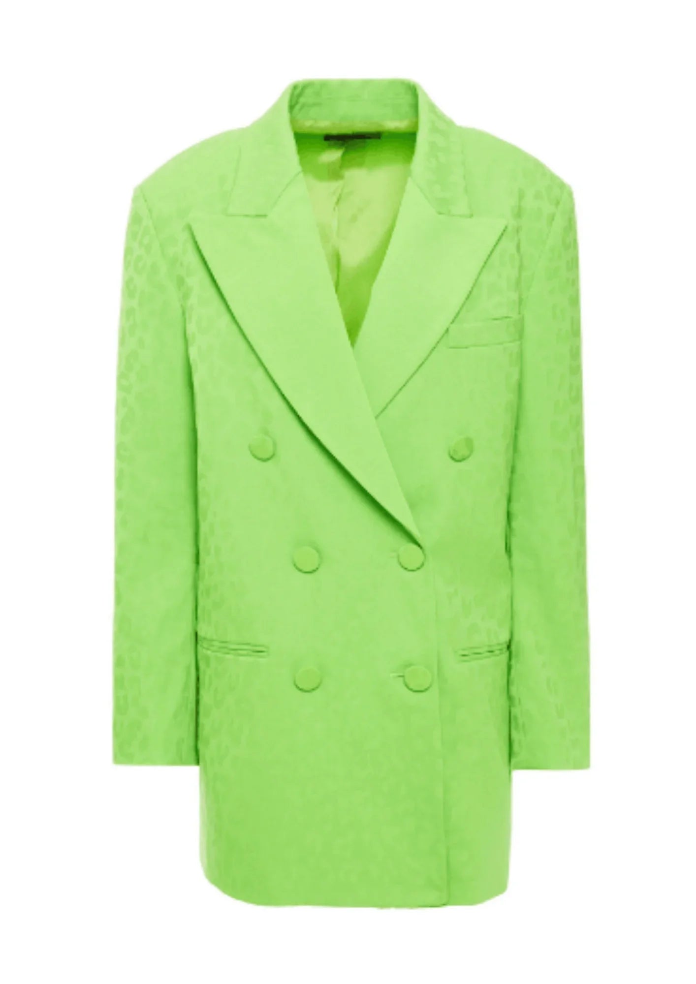 GREEN WOOLEN JACQUARD BLAZER Linen Women's Suit