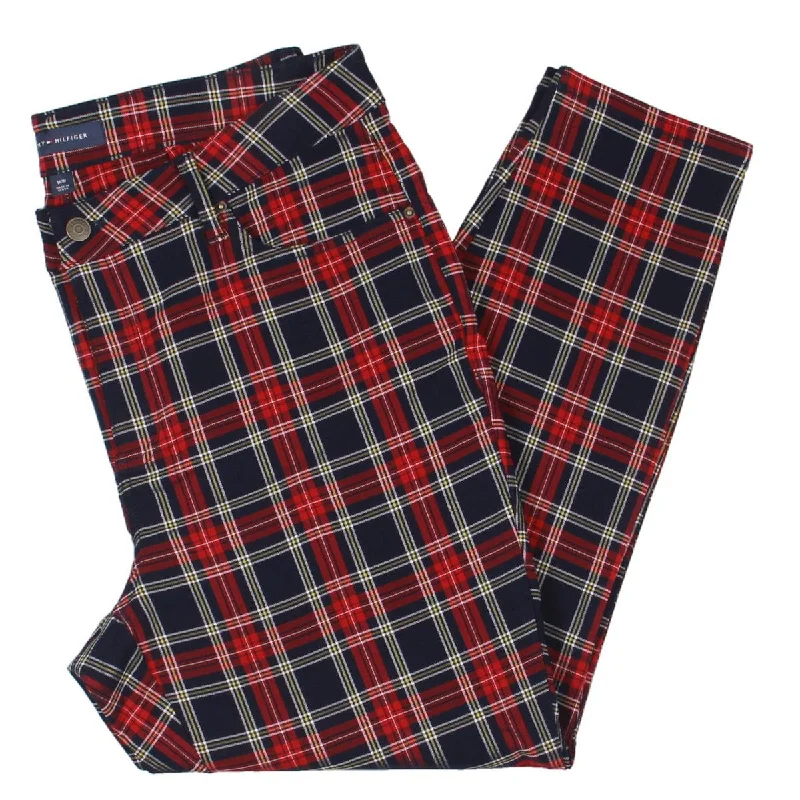 Tommy Hilfiger Womens Plus Plaid Ankle Skinny Pants Stylish Harem Pants