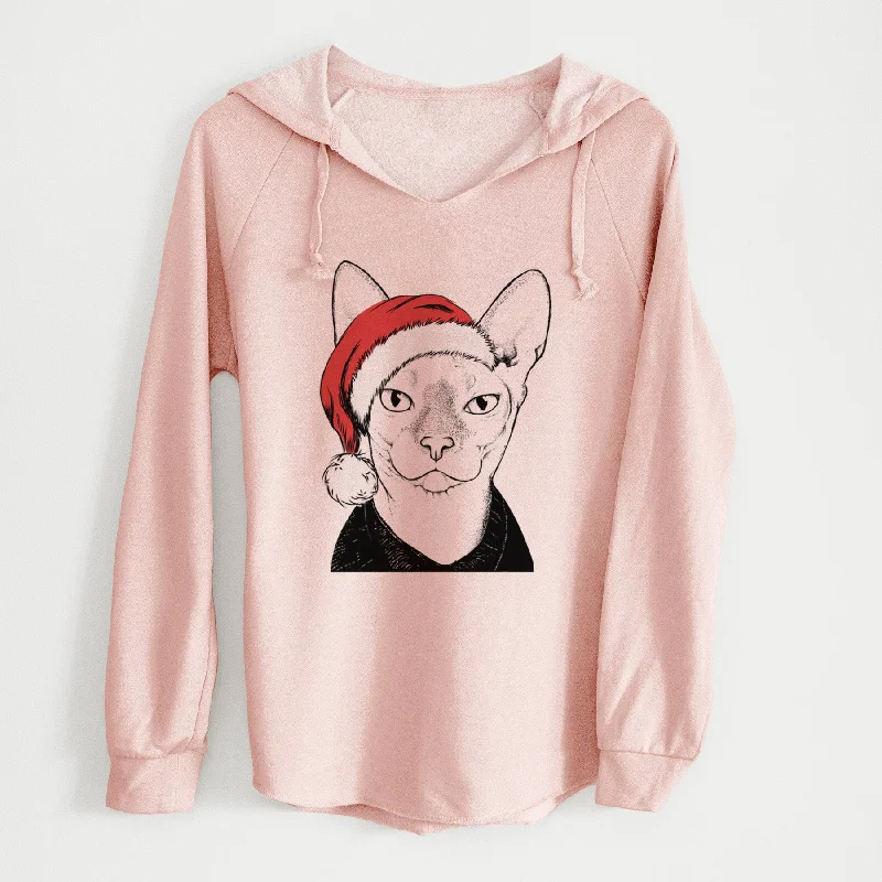 Santa Oliver Watson the Sphynx Cat - Cali Wave Hooded Sweatshirt Hoodie with Double Zipper Versatile Adjustable Santa Oliver Watson the Sphynx Cat - Cali Wave Hooded Sweatshirt Hoodie with Double Zipper Versatile Adjustable