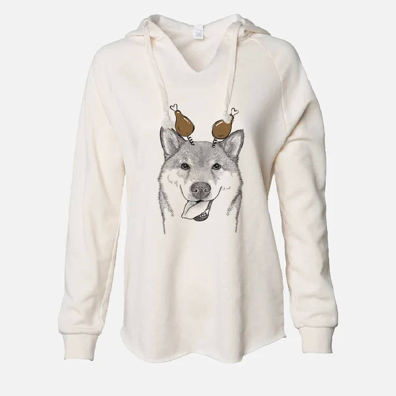 Thanksgiving Mothra the Shiba Inu - Cali Wave Hooded Sweatshirt Hoodie with Color Block Contrast Stylish Thanksgiving Mothra the Shiba Inu - Cali Wave Hooded Sweatshirt Hoodie with Color Block Contrast Stylish