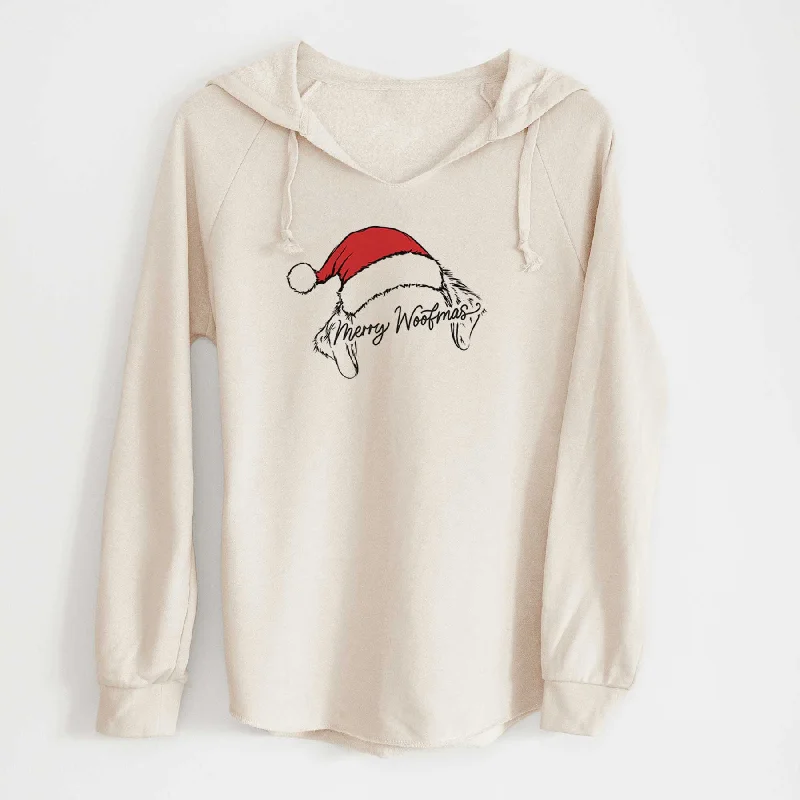 Merry Woofmas - Golden Retriever - Cali Wave Hooded Sweatshirt Hoodie with Illustration Artistic Creative Merry Woofmas - Golden Retriever - Cali Wave Hooded Sweatshirt Hoodie with Illustration Artistic Creative