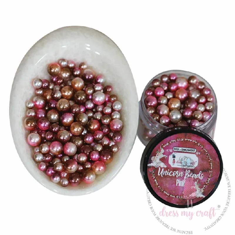 Dress My Craft - Medium & Large Unicorn Beads Pink (20g) Tunics Plaid country