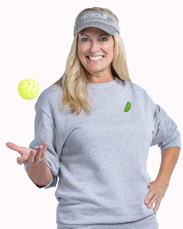 Gherkin Pickleball Crew Neck Sweatshirt Athletic Heather Hoodie with Monochrome Minimalist Simple Gherkin Pickleball Crew Neck Sweatshirt Athletic Heather Hoodie with Monochrome Minimalist Simple