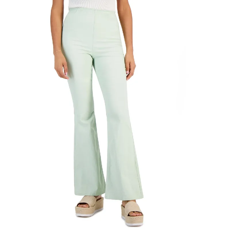 Tinseltown Womens Juniors High Rise Flare Flared Pants Relaxed Lounge Trousers