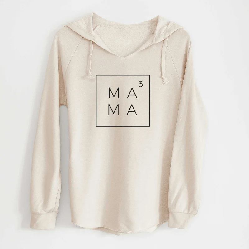 Mama to the 3rd Power Boxed - Cali Wave Hooded Sweatshirt Hoodie with Batwing Sleeves Loose Dramatic Mama to the 3rd Power Boxed - Cali Wave Hooded Sweatshirt Hoodie with Batwing Sleeves Loose Dramatic