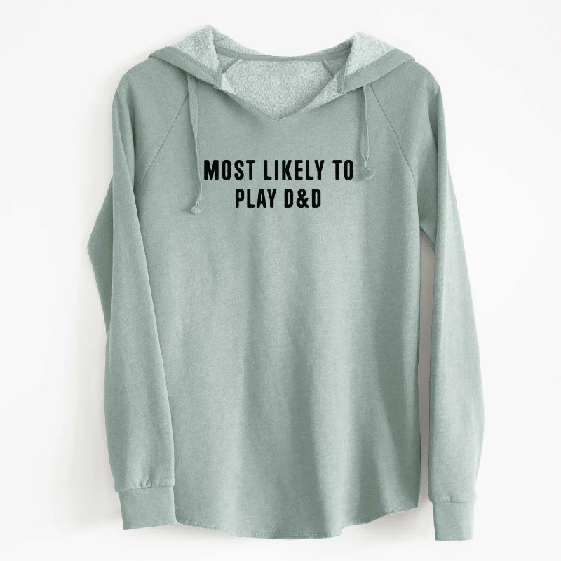 Most Likely to Play D&D - Cali Wave Hooded Sweatshirt Hoodie with Lace Feminine Delicate Most Likely to Play D&D - Cali Wave Hooded Sweatshirt Hoodie with Lace Feminine Delicate