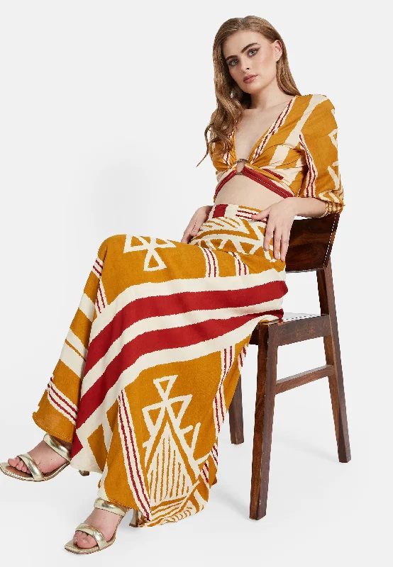 Eugene Saffron Skirt linen skirt light