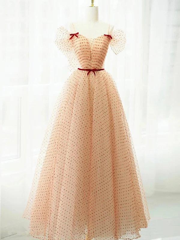 A-Line Champagne Tulle Long Prom Dress, Champagne Long Formal Dress Square Neckline Feminine A-Line Champagne Tulle Long Prom Dress, Champagne Long Formal Dress Square Neckline Feminine