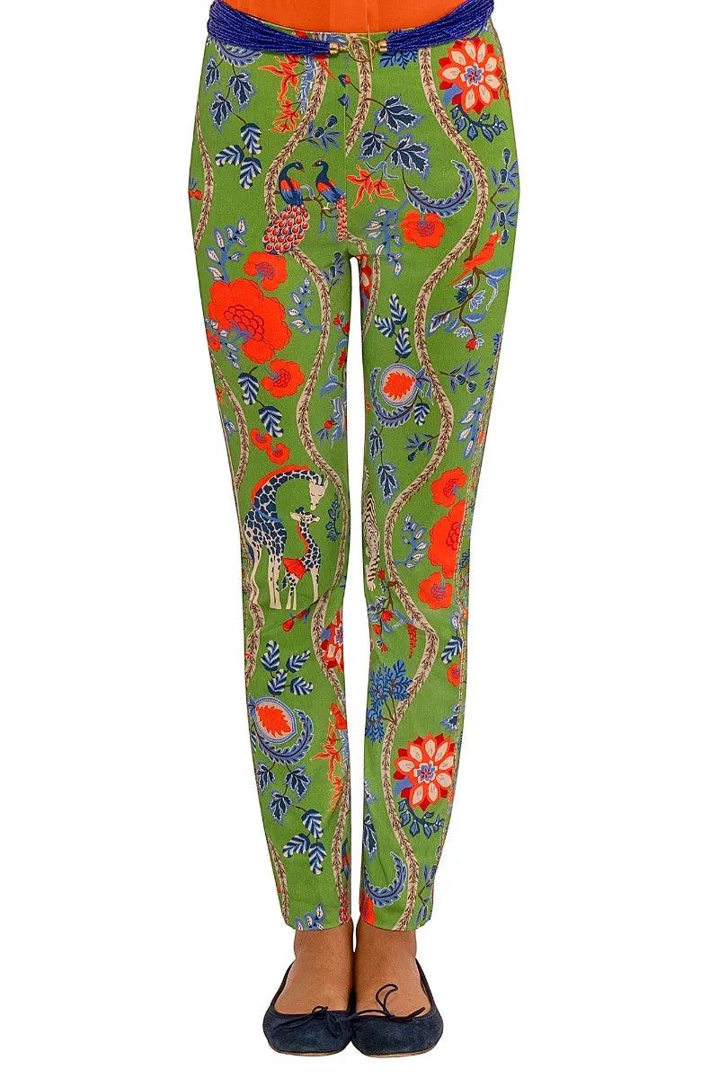 Jungle Symphony Pants | Olive Trendy Wide-Leg Pants