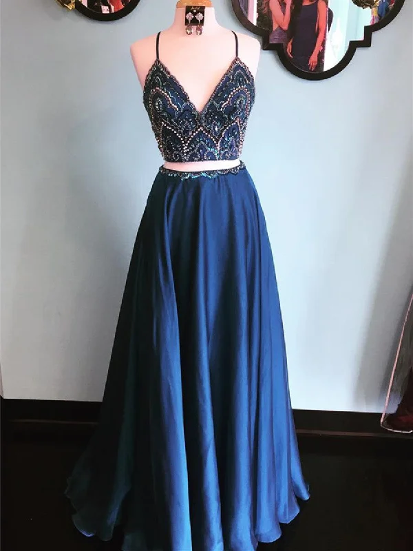 2 Pieces Navy Blue Prom Dress, Dark Blue 2 Pieces Formal Dress, Evening Dress Tunics New arrival 2 Pieces Navy Blue Prom Dress, Dark Blue 2 Pieces Formal Dress, Evening Dress Tunics New arrival