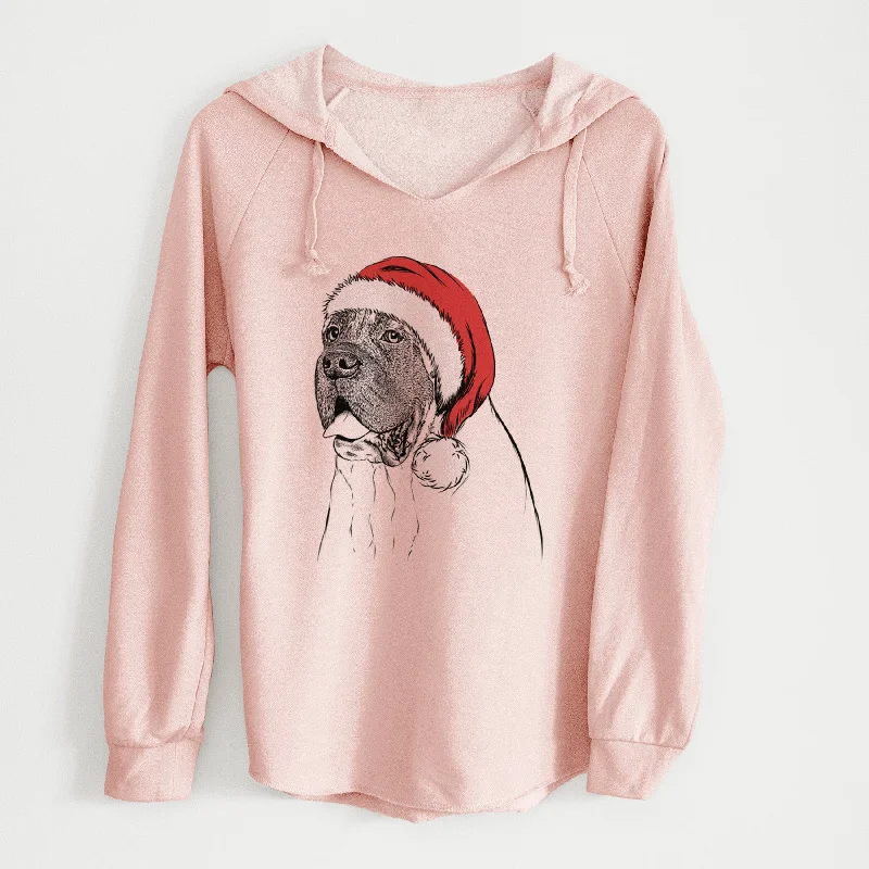 Santa Sterling the English Mastiff - Cali Wave Hooded Sweatshirt Hoodie with Puffed Sleeves Voluminous Trendy Santa Sterling the English Mastiff - Cali Wave Hooded Sweatshirt Hoodie with Puffed Sleeves Voluminous Trendy