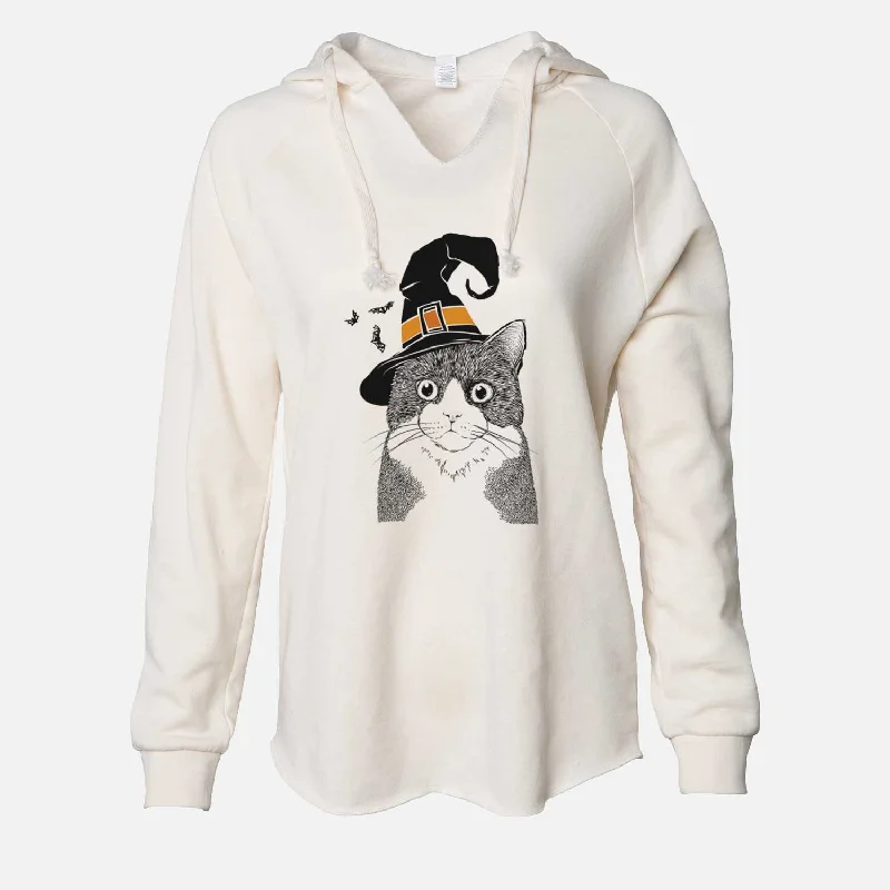 Witch Tux the Tuxedo Cat - Cali Wave Hooded Sweatshirt Hoodie with Hood Adjustable Protection Witch Tux the Tuxedo Cat - Cali Wave Hooded Sweatshirt Hoodie with Hood Adjustable Protection
