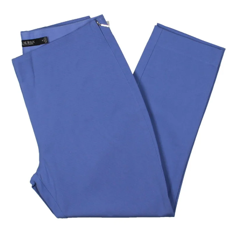 Lauren Ralph Lauren Womens High Rise Cropped Skinny Pants Comfortable Pleated Pants