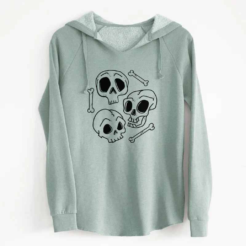 Skull Trio - Cali Wave Hooded Sweatshirt Hoodie with Hood Adjustable Protection